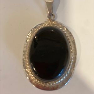Sterling Silver and Black Onyx Pendant